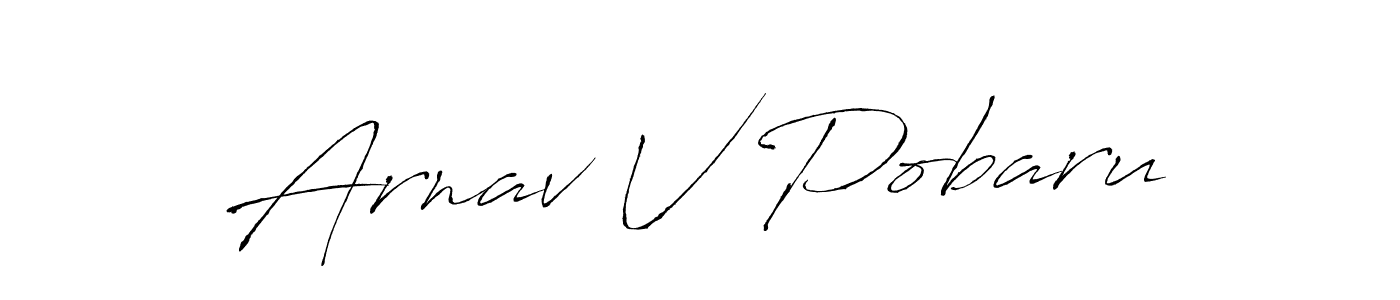 This is the best signature style for the Arnav V Pobaru name. Also you like these signature font (Antro_Vectra). Mix name signature. Arnav V Pobaru signature style 6 images and pictures png