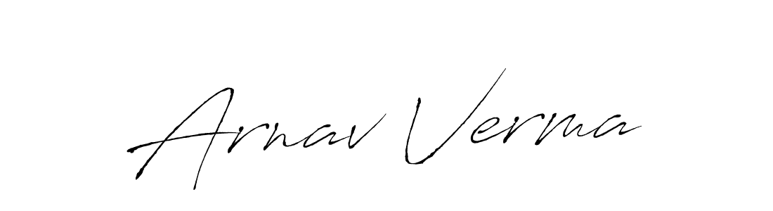 Make a beautiful signature design for name Arnav Verma. With this signature (Antro_Vectra) style, you can create a handwritten signature for free. Arnav Verma signature style 6 images and pictures png