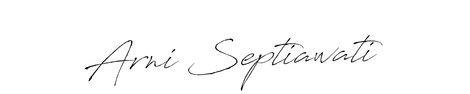 You can use this online signature creator to create a handwritten signature for the name Arni Septiawati. This is the best online autograph maker. Arni Septiawati signature style 6 images and pictures png