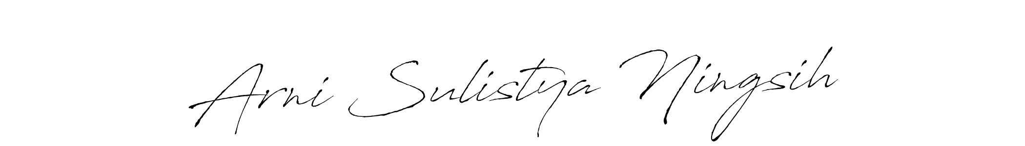 Design your own signature with our free online signature maker. With this signature software, you can create a handwritten (Antro_Vectra) signature for name Arni Sulistya Ningsih. Arni Sulistya Ningsih signature style 6 images and pictures png