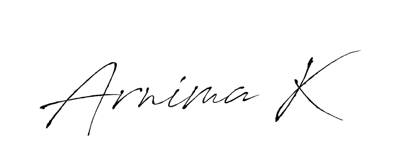 Make a beautiful signature design for name Arnima K. With this signature (Antro_Vectra) style, you can create a handwritten signature for free. Arnima K signature style 6 images and pictures png