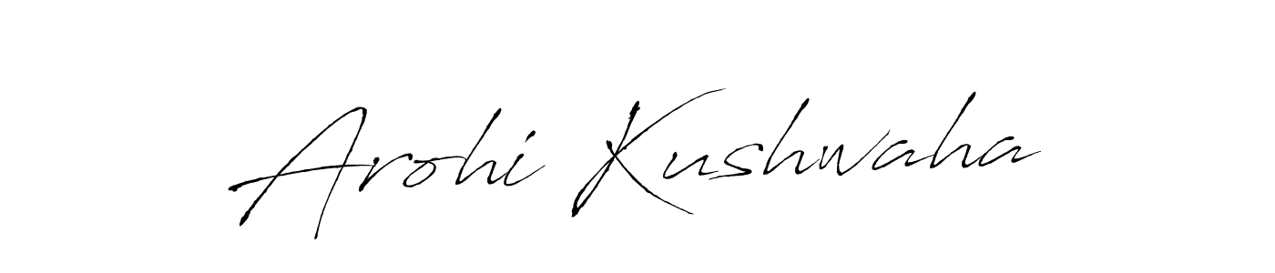 How to make Arohi Kushwaha name signature. Use Antro_Vectra style for creating short signs online. This is the latest handwritten sign. Arohi Kushwaha signature style 6 images and pictures png