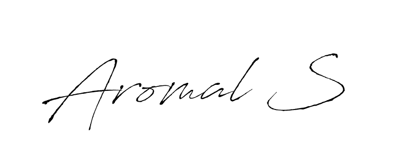 Design your own signature with our free online signature maker. With this signature software, you can create a handwritten (Antro_Vectra) signature for name Aromal S. Aromal S signature style 6 images and pictures png