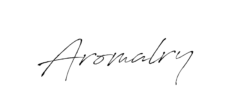 Antro_Vectra is a professional signature style that is perfect for those who want to add a touch of class to their signature. It is also a great choice for those who want to make their signature more unique. Get Aromalry name to fancy signature for free. Aromalry signature style 6 images and pictures png
