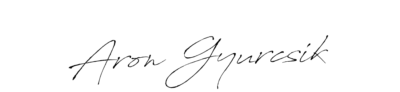 Aron Gyurcsik stylish signature style. Best Handwritten Sign (Antro_Vectra) for my name. Handwritten Signature Collection Ideas for my name Aron Gyurcsik. Aron Gyurcsik signature style 6 images and pictures png