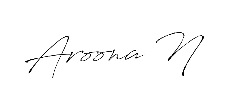 Use a signature maker to create a handwritten signature online. With this signature software, you can design (Antro_Vectra) your own signature for name Aroona N. Aroona N signature style 6 images and pictures png
