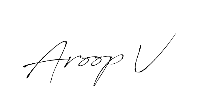 Create a beautiful signature design for name Aroop V. With this signature (Antro_Vectra) fonts, you can make a handwritten signature for free. Aroop V signature style 6 images and pictures png