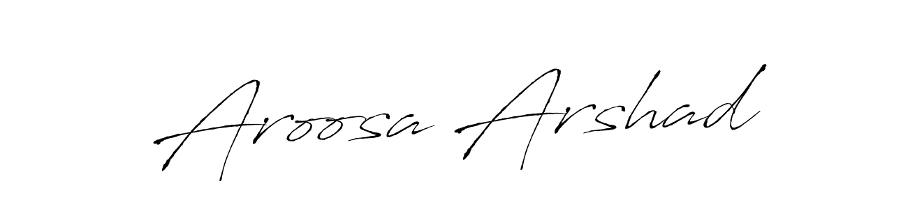 How to make Aroosa Arshad signature? Antro_Vectra is a professional autograph style. Create handwritten signature for Aroosa Arshad name. Aroosa Arshad signature style 6 images and pictures png