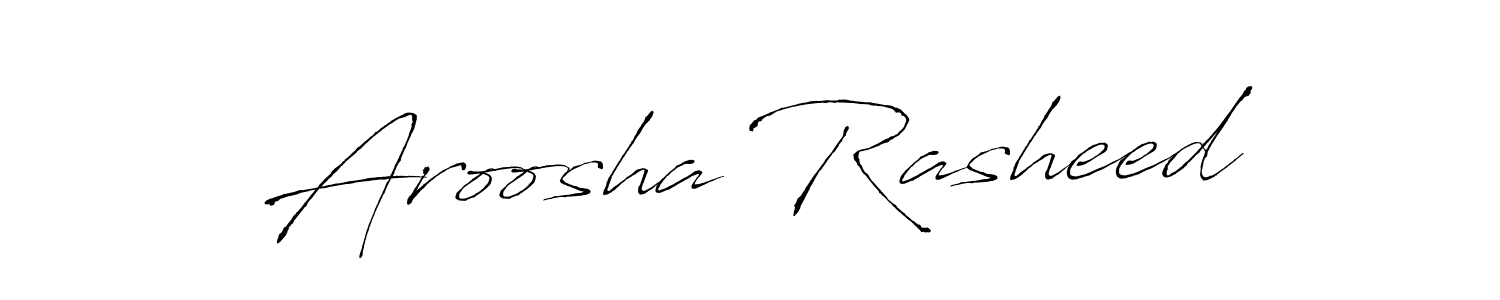 Similarly Antro_Vectra is the best handwritten signature design. Signature creator online .You can use it as an online autograph creator for name Aroosha Rasheed. Aroosha Rasheed signature style 6 images and pictures png