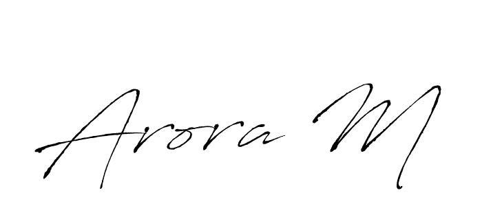 Make a beautiful signature design for name Arora M. With this signature (Antro_Vectra) style, you can create a handwritten signature for free. Arora M signature style 6 images and pictures png