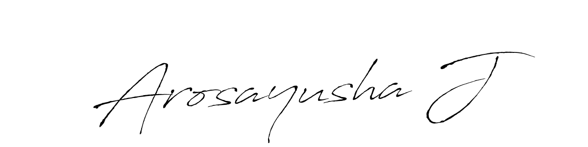 How to make Arosayusha J name signature. Use Antro_Vectra style for creating short signs online. This is the latest handwritten sign. Arosayusha J signature style 6 images and pictures png