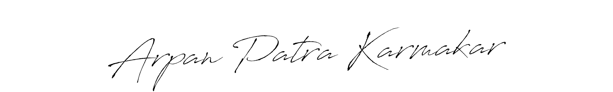 Make a beautiful signature design for name Arpan Patra Karmakar. With this signature (Antro_Vectra) style, you can create a handwritten signature for free. Arpan Patra Karmakar signature style 6 images and pictures png
