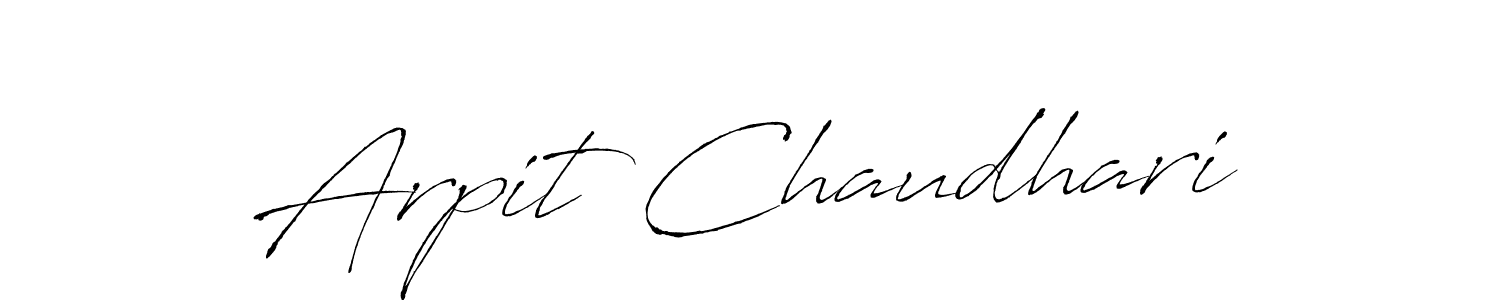 How to make Arpit Chaudhari name signature. Use Antro_Vectra style for creating short signs online. This is the latest handwritten sign. Arpit Chaudhari signature style 6 images and pictures png