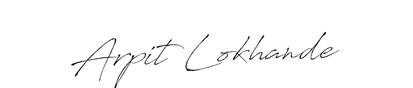 How to make Arpit Lokhande name signature. Use Antro_Vectra style for creating short signs online. This is the latest handwritten sign. Arpit Lokhande signature style 6 images and pictures png