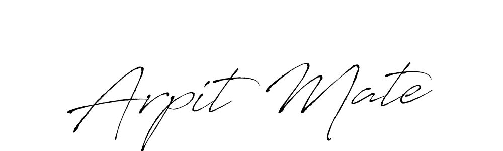 The best way (Antro_Vectra) to make a short signature is to pick only two or three words in your name. The name Arpit Mate include a total of six letters. For converting this name. Arpit Mate signature style 6 images and pictures png