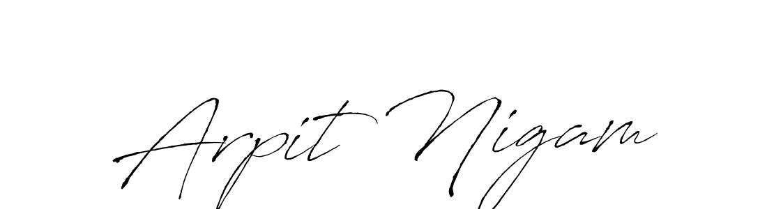 Design your own signature with our free online signature maker. With this signature software, you can create a handwritten (Antro_Vectra) signature for name Arpit Nigam. Arpit Nigam signature style 6 images and pictures png