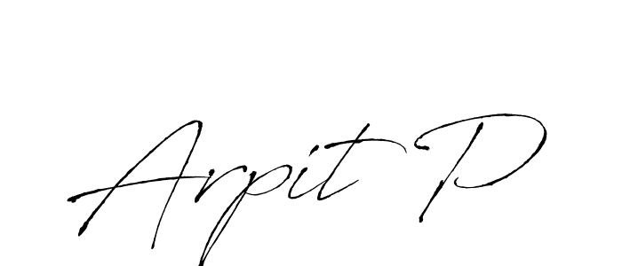 Use a signature maker to create a handwritten signature online. With this signature software, you can design (Antro_Vectra) your own signature for name Arpit P. Arpit P signature style 6 images and pictures png