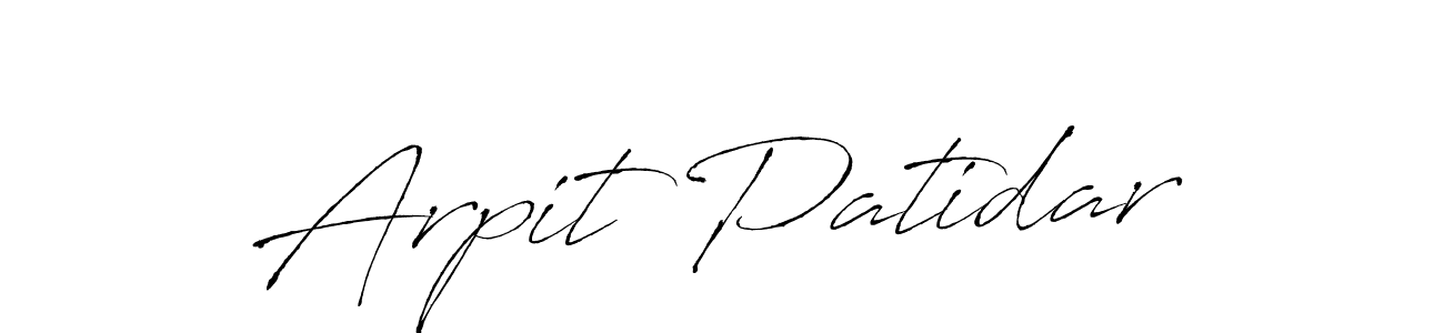 Design your own signature with our free online signature maker. With this signature software, you can create a handwritten (Antro_Vectra) signature for name Arpit Patidar. Arpit Patidar signature style 6 images and pictures png