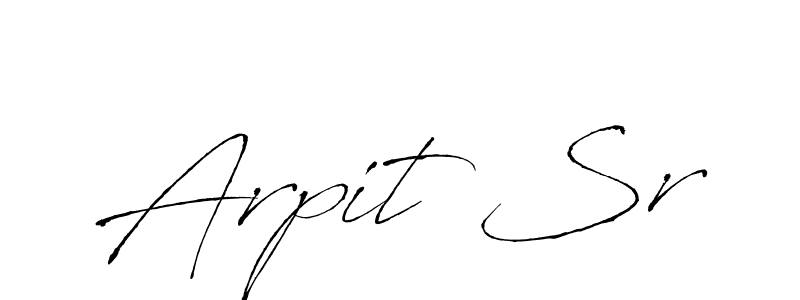 How to make Arpit Sr name signature. Use Antro_Vectra style for creating short signs online. This is the latest handwritten sign. Arpit Sr signature style 6 images and pictures png
