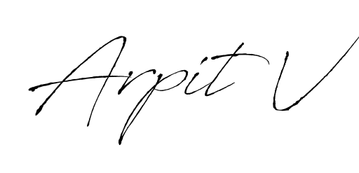 The best way (Antro_Vectra) to make a short signature is to pick only two or three words in your name. For converting this name Arpit V. Arpit V signature style 6 images and pictures png