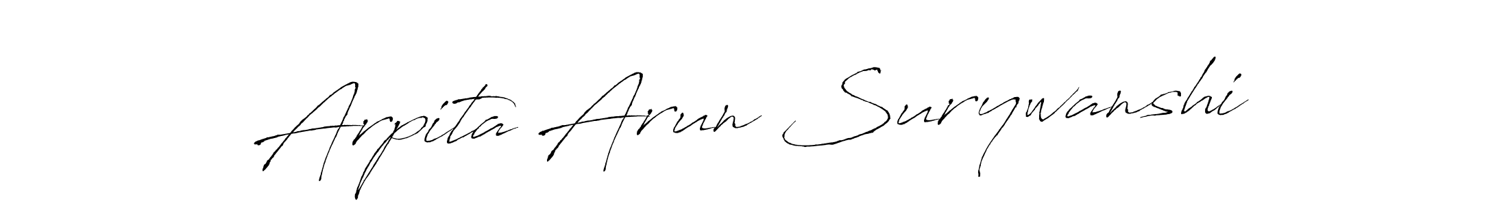 This is the best signature style for the Arpita Arun Surywanshi name. Also you like these signature font (Antro_Vectra). Mix name signature. Arpita Arun Surywanshi signature style 6 images and pictures png