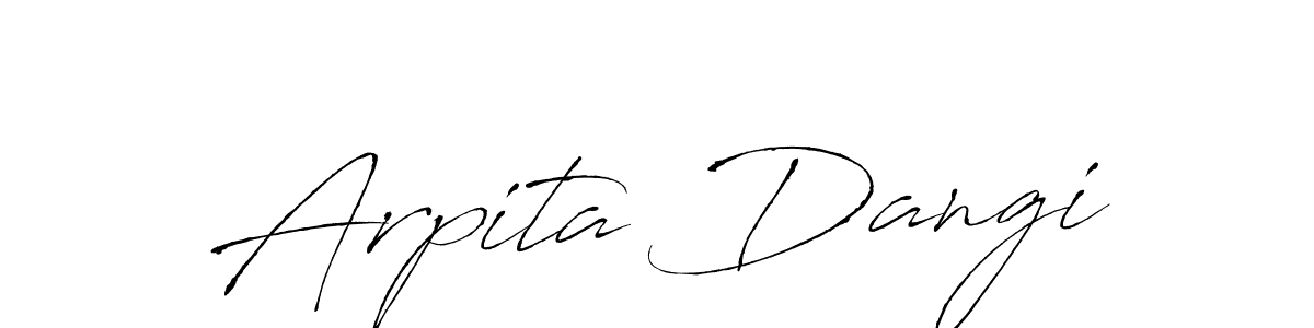 The best way (Antro_Vectra) to make a short signature is to pick only two or three words in your name. The name Arpita Dangi include a total of six letters. For converting this name. Arpita Dangi signature style 6 images and pictures png