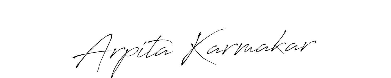 The best way (Antro_Vectra) to make a short signature is to pick only two or three words in your name. The name Arpita Karmakar include a total of six letters. For converting this name. Arpita Karmakar signature style 6 images and pictures png