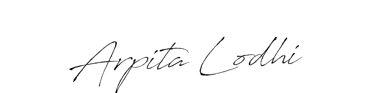 How to make Arpita Lodhi name signature. Use Antro_Vectra style for creating short signs online. This is the latest handwritten sign. Arpita Lodhi signature style 6 images and pictures png