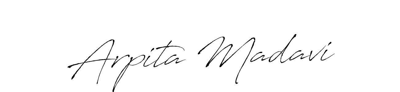 The best way (Antro_Vectra) to make a short signature is to pick only two or three words in your name. The name Arpita Madavi include a total of six letters. For converting this name. Arpita Madavi signature style 6 images and pictures png