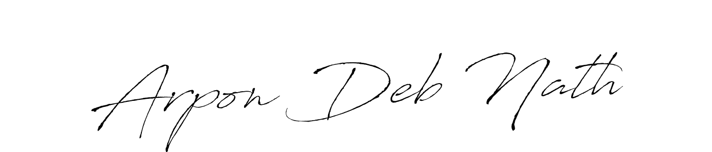 Make a beautiful signature design for name Arpon Deb Nath. With this signature (Antro_Vectra) style, you can create a handwritten signature for free. Arpon Deb Nath signature style 6 images and pictures png