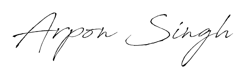 A dynamic signature style for Arpon Singh using Antro_Vectra script. Designed to look authentic, handwritten, and professional. Arpon Singh signature style 6 images and pictures png