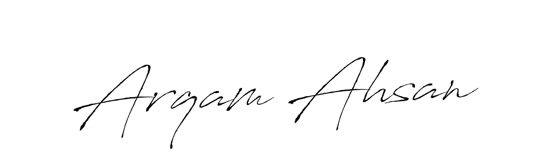 You should practise on your own different ways (Antro_Vectra) to write your name (Arqam Ahsan) in signature. don't let someone else do it for you. Arqam Ahsan signature style 6 images and pictures png