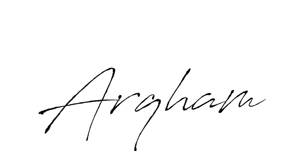 Use a signature maker to create a handwritten signature online. With this signature software, you can design (Antro_Vectra) your own signature for name Arqham. Arqham signature style 6 images and pictures png