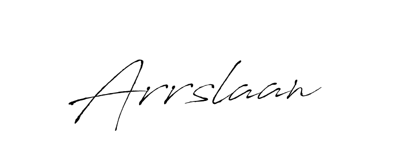 Make a beautiful signature design for name Arrslaan. With this signature (Antro_Vectra) style, you can create a handwritten signature for free. Arrslaan signature style 6 images and pictures png