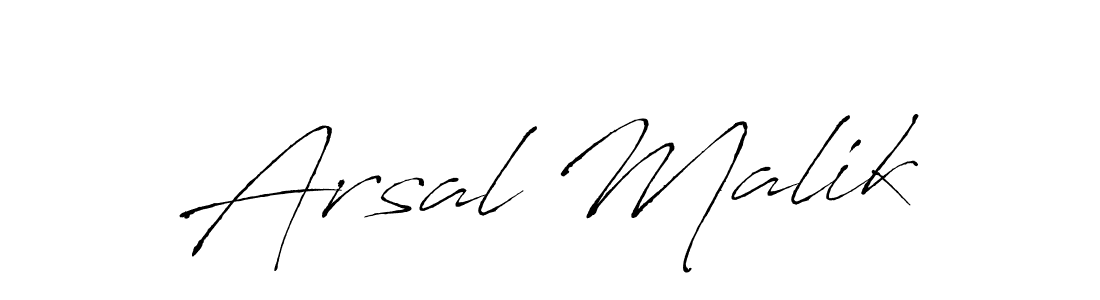 Create a beautiful signature design for name Arsal Malik. With this signature (Antro_Vectra) fonts, you can make a handwritten signature for free. Arsal Malik signature style 6 images and pictures png