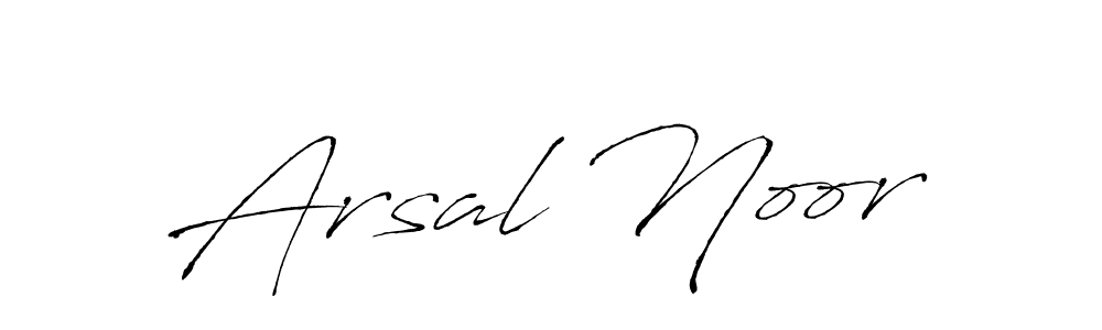 How to make Arsal Noor name signature. Use Antro_Vectra style for creating short signs online. This is the latest handwritten sign. Arsal Noor signature style 6 images and pictures png