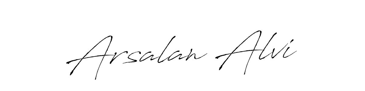 Design your own signature with our free online signature maker. With this signature software, you can create a handwritten (Antro_Vectra) signature for name Arsalan Alvi. Arsalan Alvi signature style 6 images and pictures png