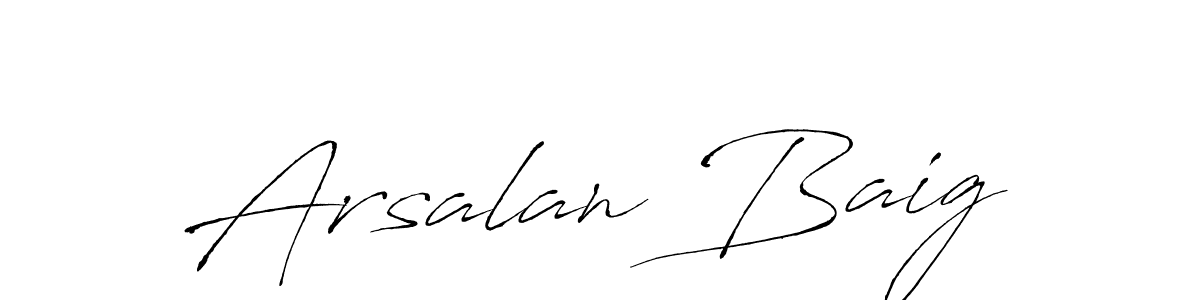 Arsalan Baig stylish signature style. Best Handwritten Sign (Antro_Vectra) for my name. Handwritten Signature Collection Ideas for my name Arsalan Baig. Arsalan Baig signature style 6 images and pictures png