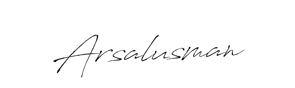 Use a signature maker to create a handwritten signature online. With this signature software, you can design (Antro_Vectra) your own signature for name Arsalusman. Arsalusman signature style 6 images and pictures png
