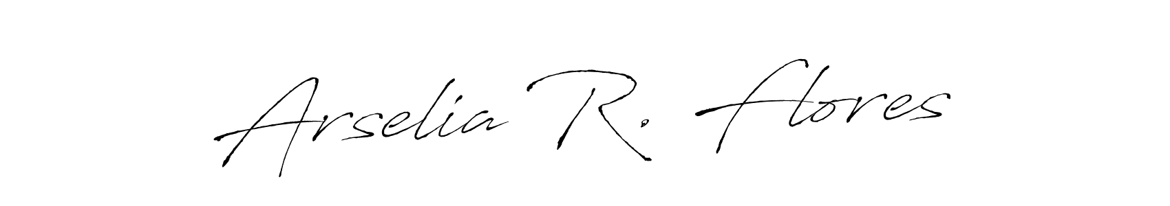 This is the best signature style for the Arselia R. Flores name. Also you like these signature font (Antro_Vectra). Mix name signature. Arselia R. Flores signature style 6 images and pictures png