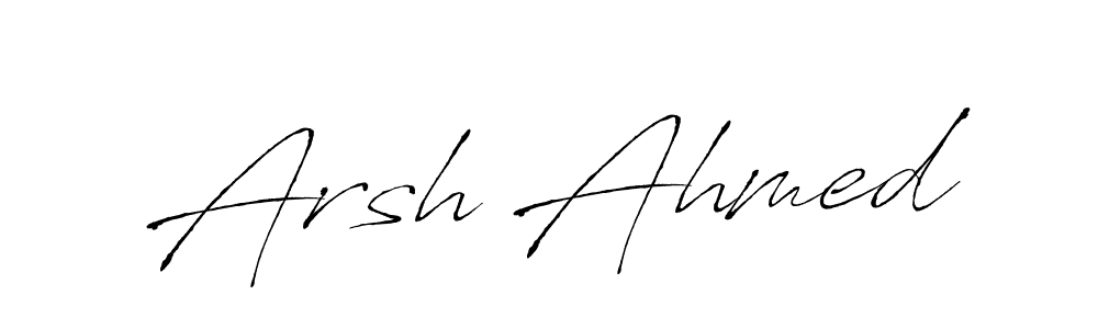 Also we have Arsh Ahmed name is the best signature style. Create professional handwritten signature collection using Antro_Vectra autograph style. Arsh Ahmed signature style 6 images and pictures png
