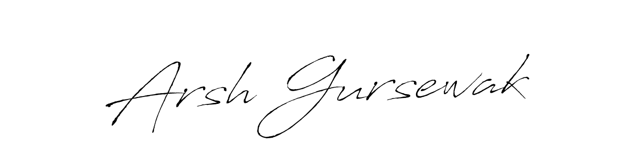 Create a beautiful signature design for name Arsh Gursewak. With this signature (Antro_Vectra) fonts, you can make a handwritten signature for free. Arsh Gursewak signature style 6 images and pictures png