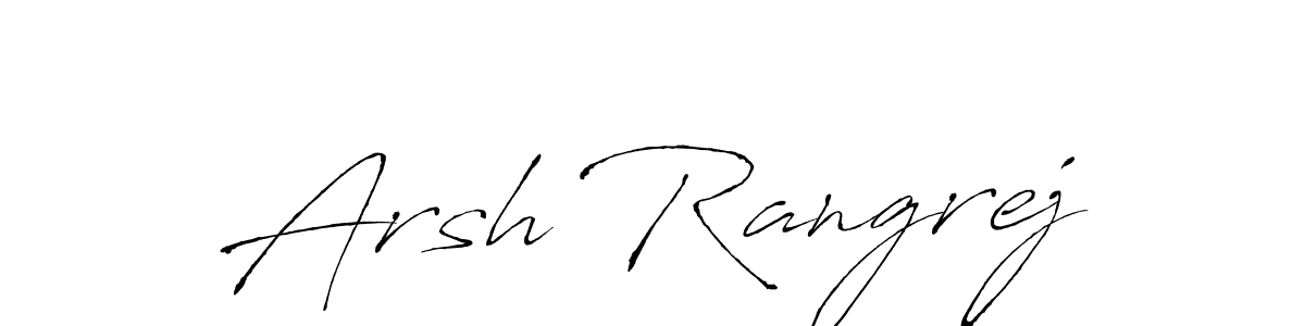 Make a beautiful signature design for name Arsh Rangrej. With this signature (Antro_Vectra) style, you can create a handwritten signature for free. Arsh Rangrej signature style 6 images and pictures png