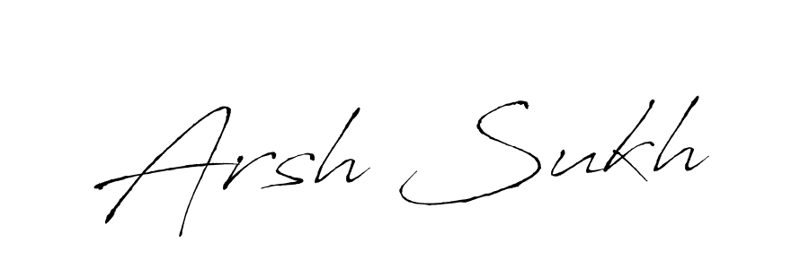 The best way (Antro_Vectra) to make a short signature is to pick only two or three words in your name. The name Arsh Sukh include a total of six letters. For converting this name. Arsh Sukh signature style 6 images and pictures png