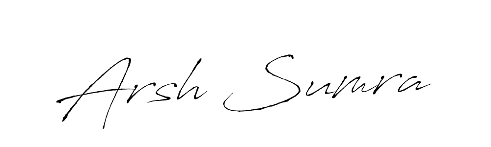 Design your own signature with our free online signature maker. With this signature software, you can create a handwritten (Antro_Vectra) signature for name Arsh Sumra. Arsh Sumra signature style 6 images and pictures png