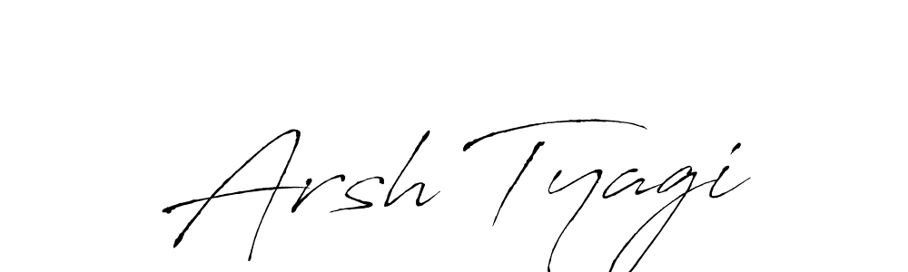 Antro_Vectra is a professional signature style that is perfect for those who want to add a touch of class to their signature. It is also a great choice for those who want to make their signature more unique. Get Arsh Tyagi name to fancy signature for free. Arsh Tyagi signature style 6 images and pictures png