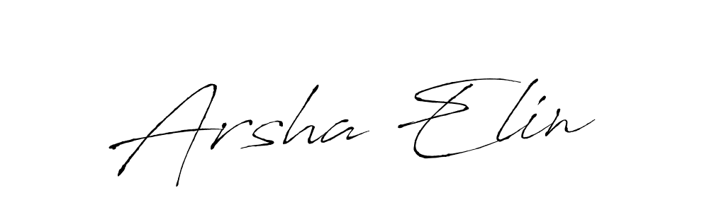 How to make Arsha Elin name signature. Use Antro_Vectra style for creating short signs online. This is the latest handwritten sign. Arsha Elin signature style 6 images and pictures png