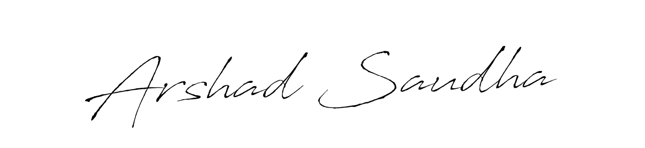 How to make Arshad Saudha name signature. Use Antro_Vectra style for creating short signs online. This is the latest handwritten sign. Arshad Saudha signature style 6 images and pictures png