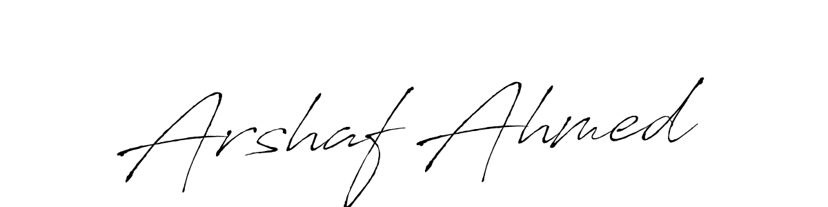 Design your own signature with our free online signature maker. With this signature software, you can create a handwritten (Antro_Vectra) signature for name Arshaf Ahmed. Arshaf Ahmed signature style 6 images and pictures png