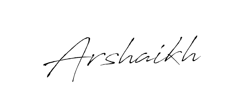 Design your own signature with our free online signature maker. With this signature software, you can create a handwritten (Antro_Vectra) signature for name Arshaikh. Arshaikh signature style 6 images and pictures png
